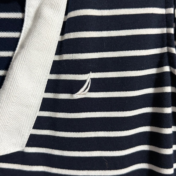 Nautica Jeans Striped Tiered Preppy Stretch Babydoll Dress Pockets Sz: XXL - Picture 3 of 6